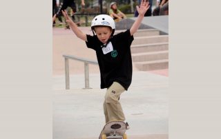 Child riding a skateboard