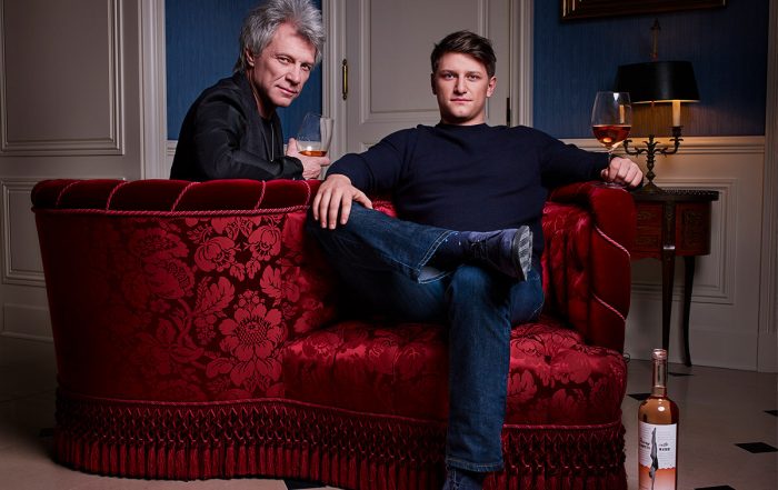 Jon Bon Jovi and his son, Jesse Bongiovi, with their wine brand Hampton Water