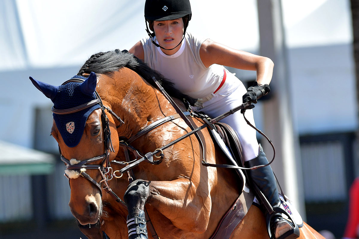 Jessica Springsteen riding a horse