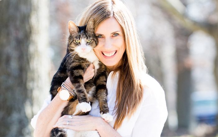 Sally Williams with her beloved cat Brodie