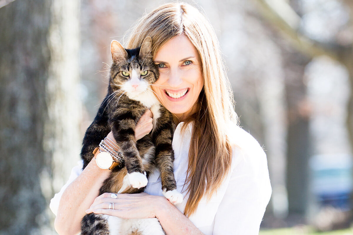 Sally Williams with her beloved cat Brodie