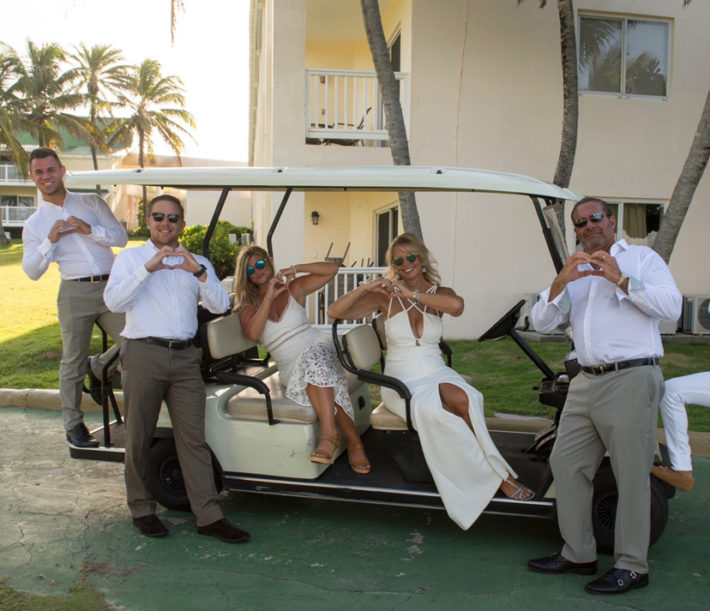 The Zarriello Family on golf cart