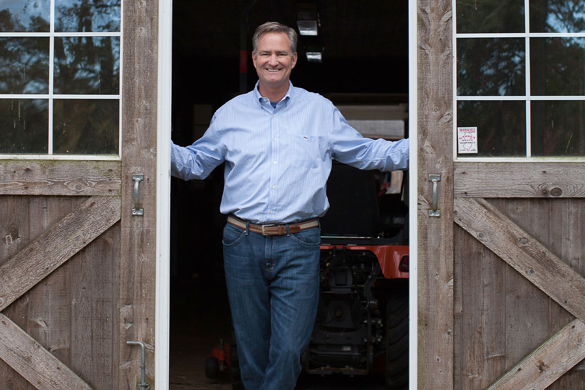 Andy Kaiser by barn doors