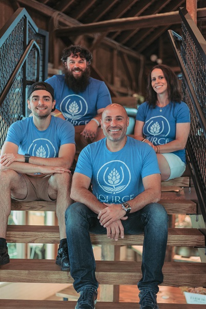 Source Brewery employees, on stairs