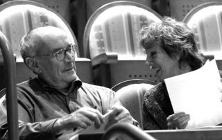 Joan and Robert Rechnitz, sitting in theater