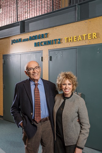 Joan and Robert Rechnitz in front of their theater