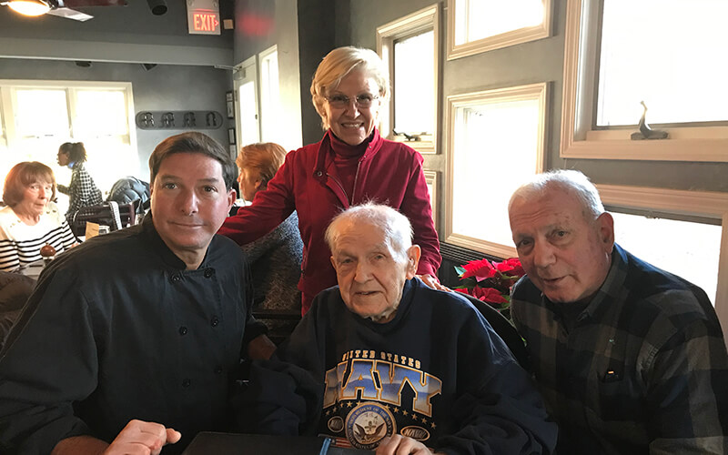 WWII Vet with family (group of 4)