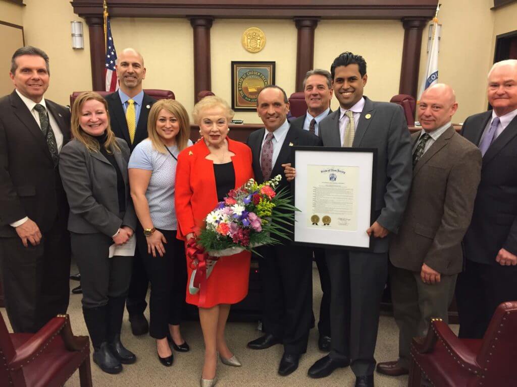 Lillian G. Burry being honored by fellow Freeholders