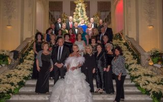 Attendees of the Holiday Ball outside Monmouth University