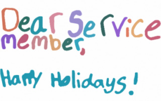 Dear Service Member, Happy Holidays, graphic