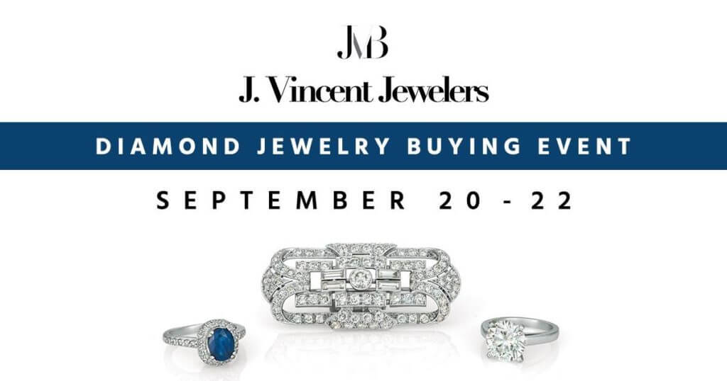 J. Vincent Jewelers Diamond Buying Event promotional flyer