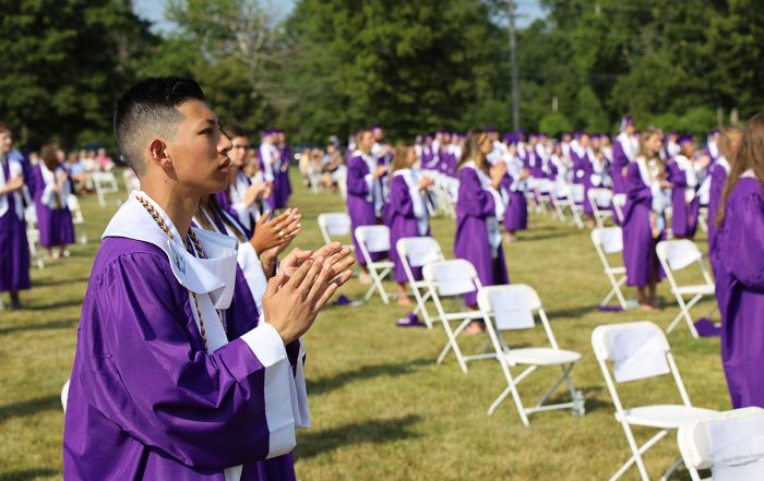 Students at graduation