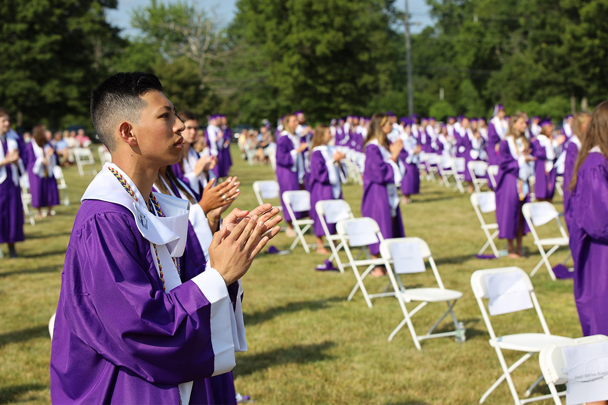 Students at graduation