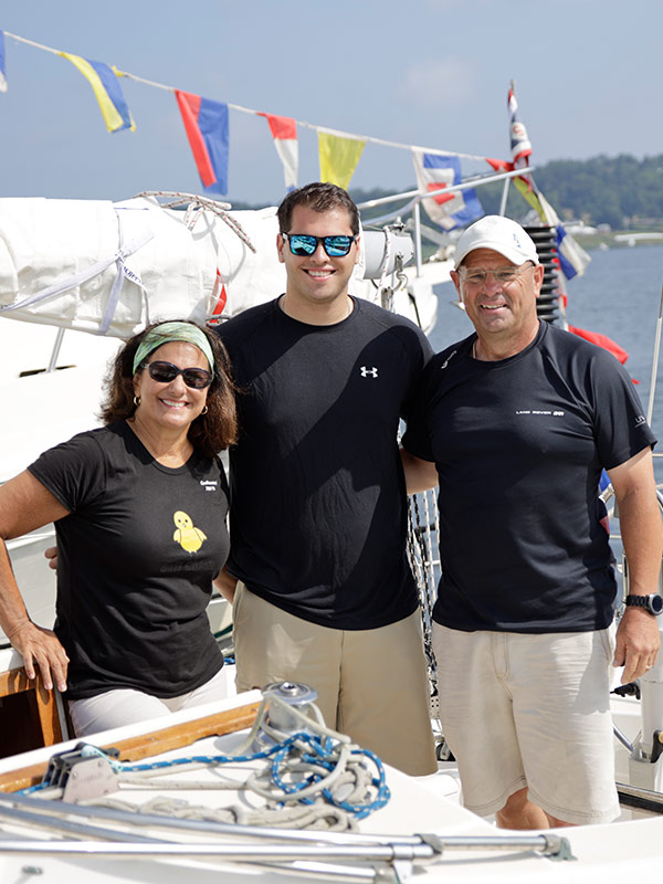 Three People on Boat